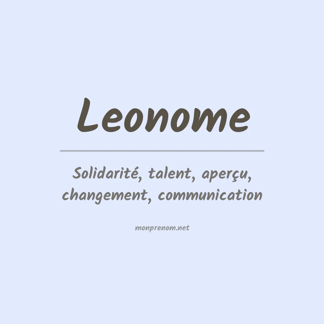 Signification du prénom Leonome