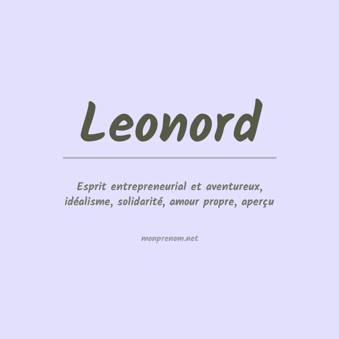 Signification du prénom Leonord
