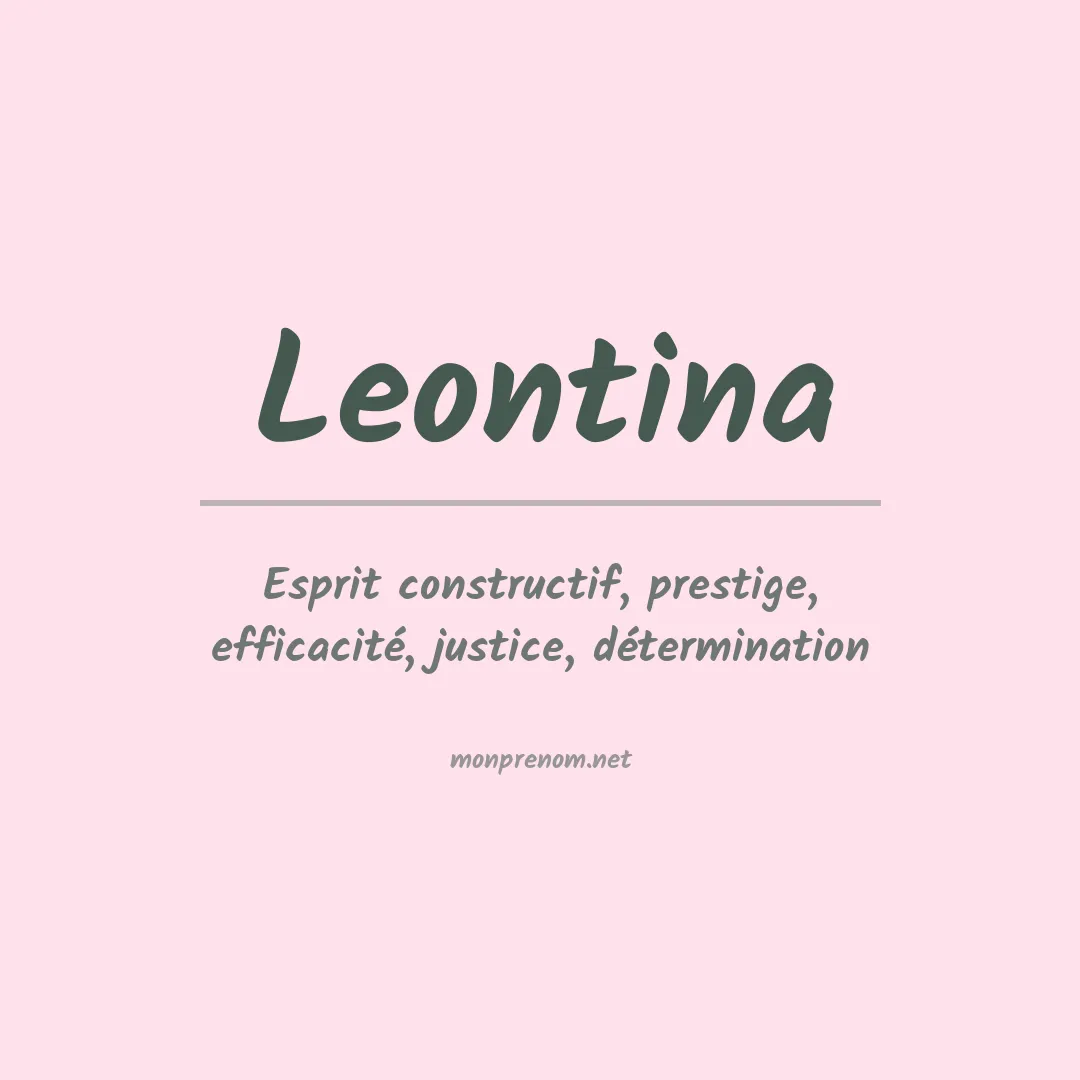 Signification du prénom Leontina