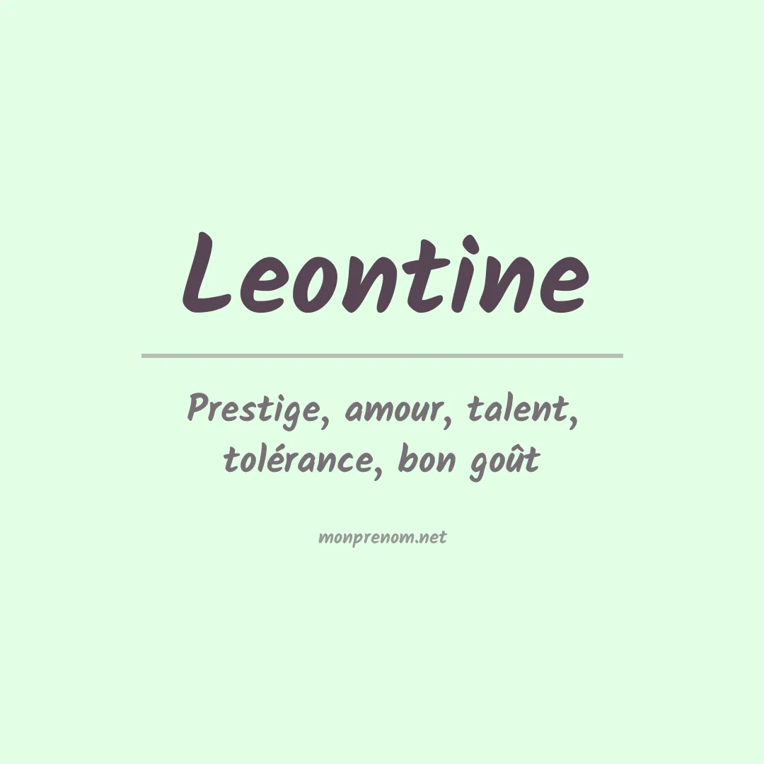 Signification du prénom Leontine