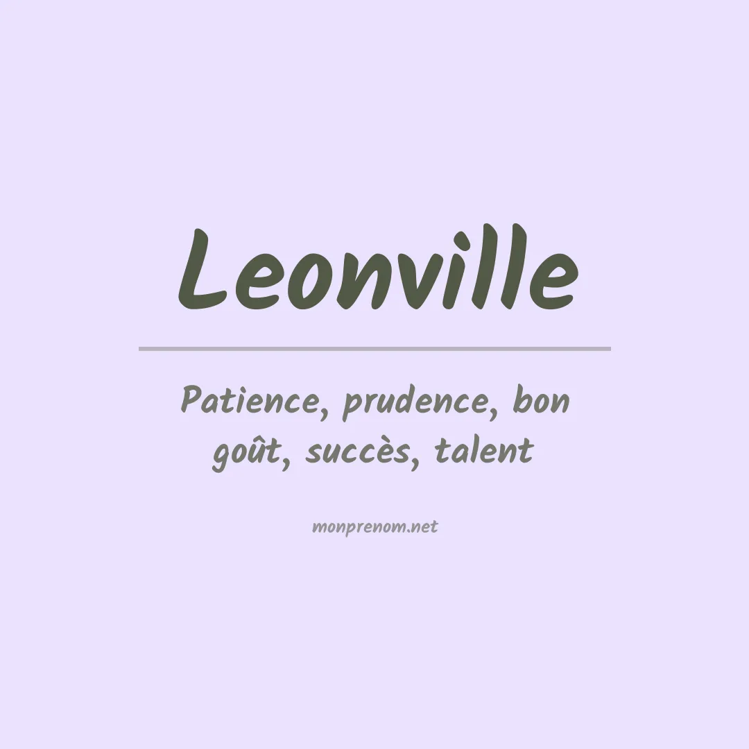 Signification du prénom Leonville