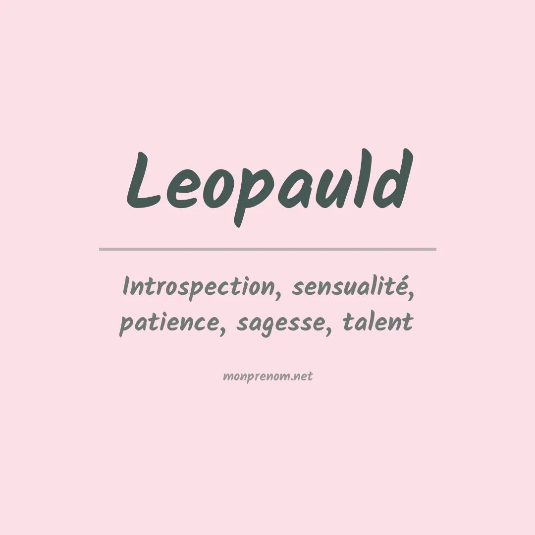 Signification du prénom Leopauld