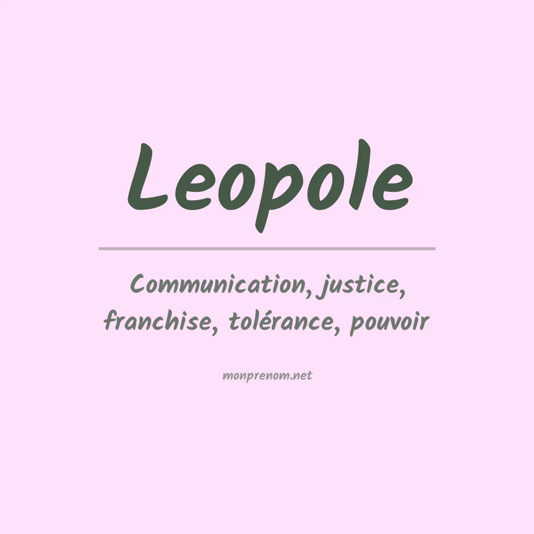 Signification du prénom Leopole