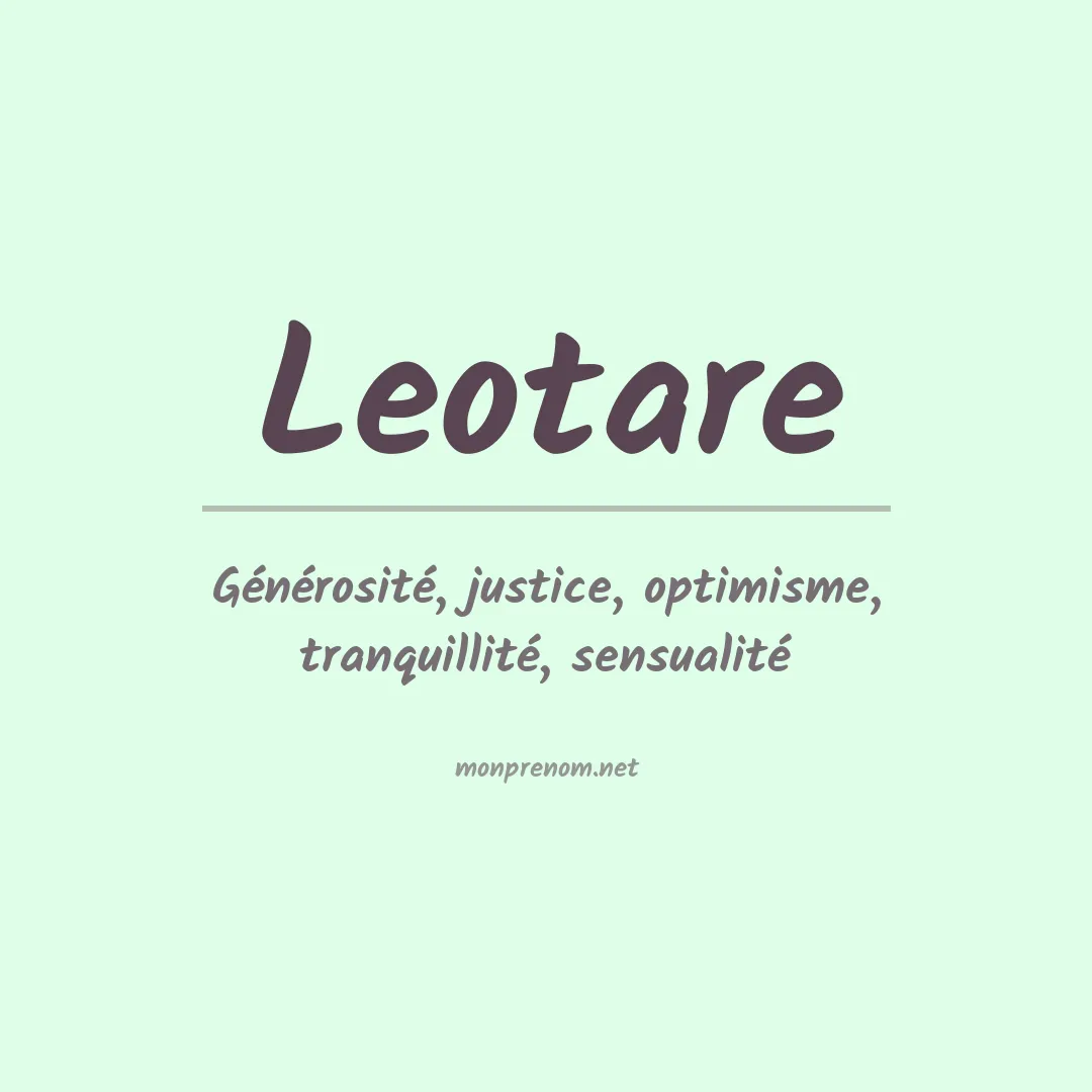 Signification du prénom Leotare