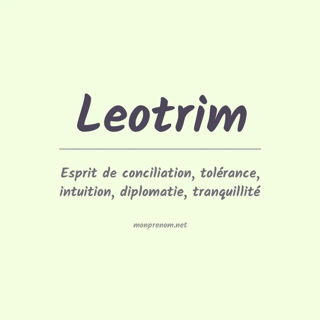 Signification du prénom Leotrim