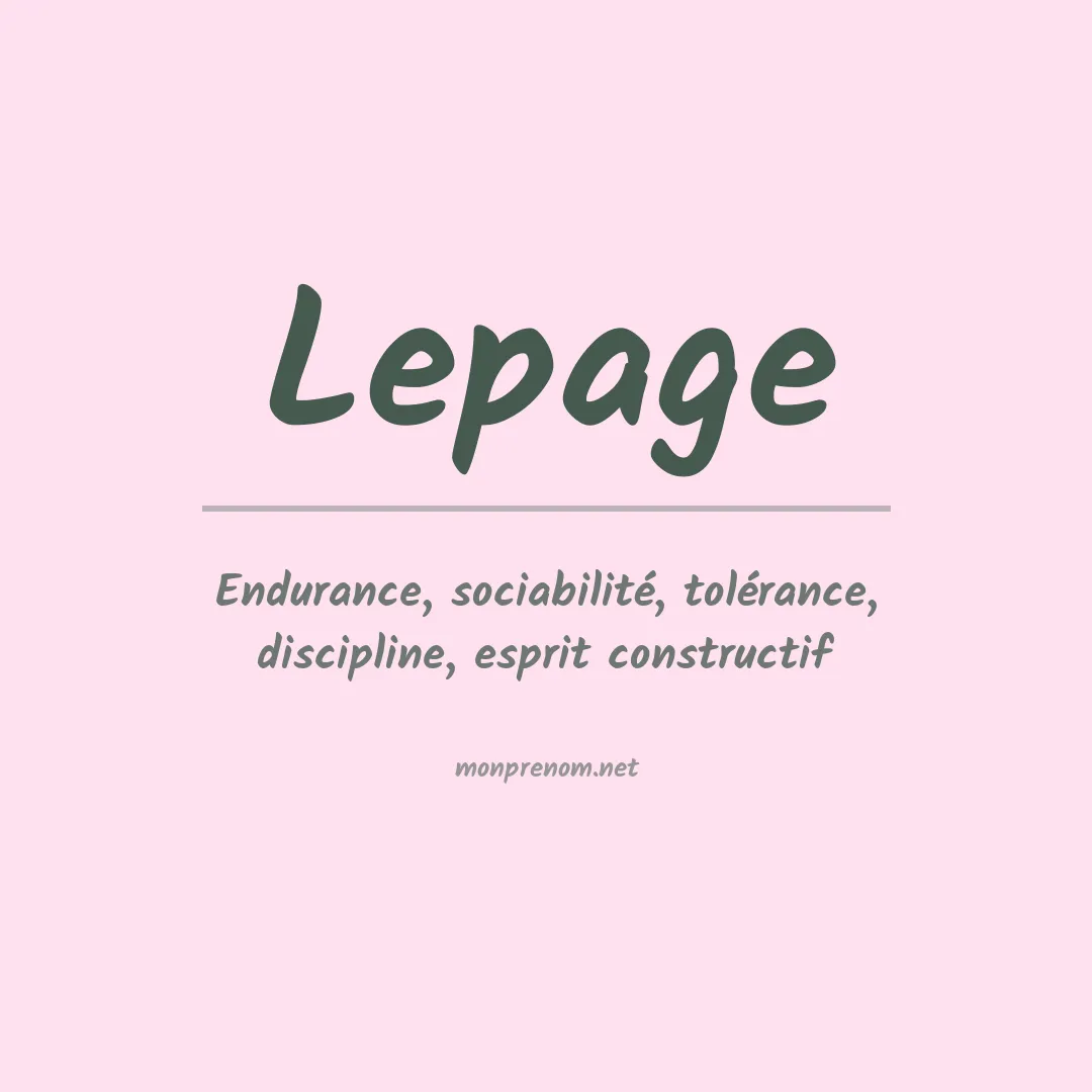 Prénom Lepage