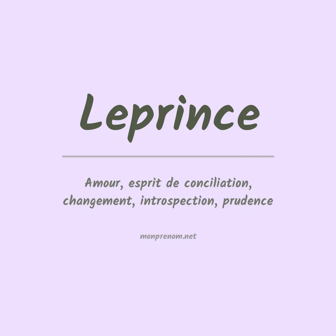 Signification du prénom Leprince
