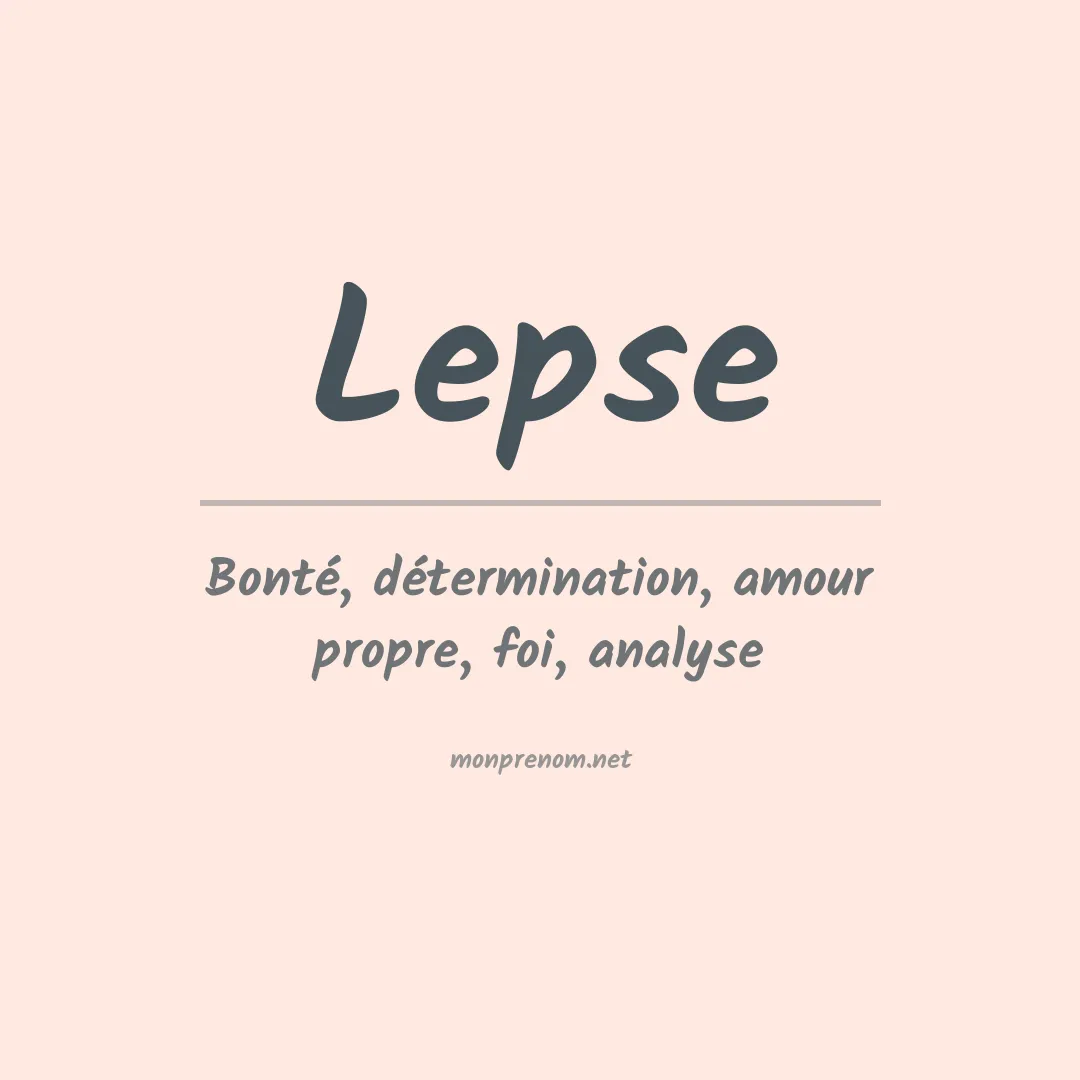 Signification du prénom Lepse