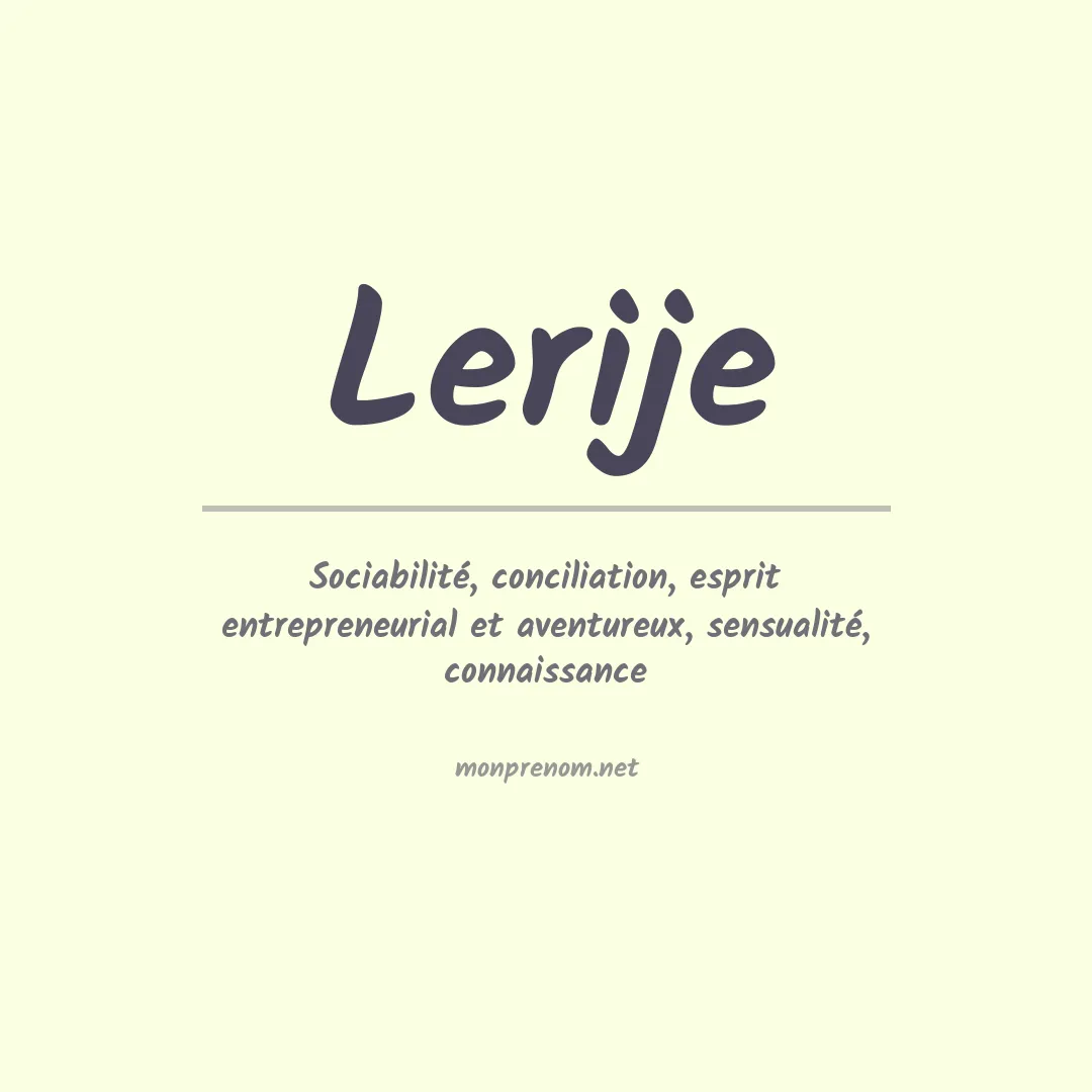 Signification du prénom Lerije