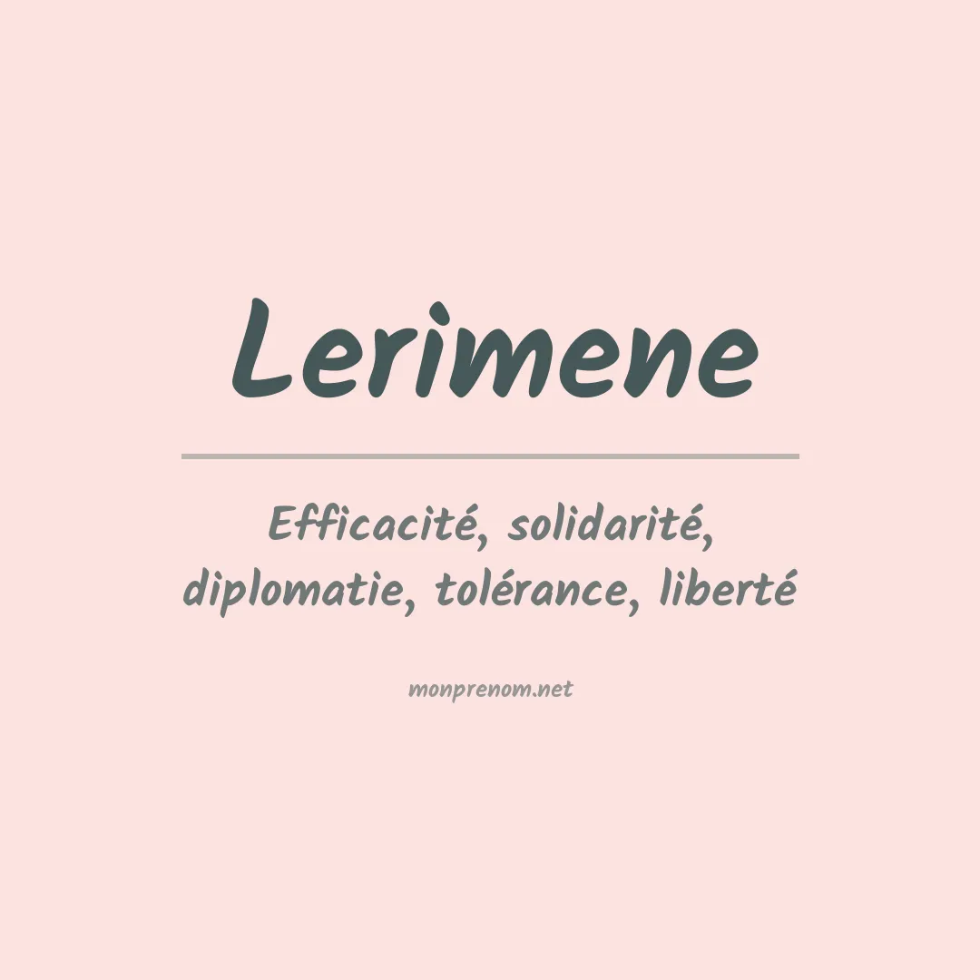 Signification du prénom Lerimene