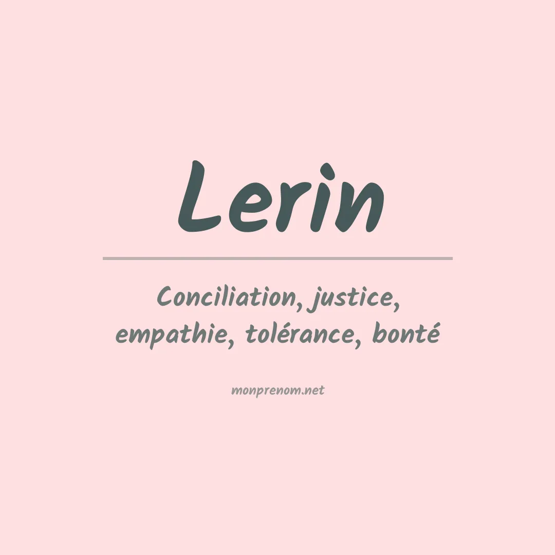 Signification du prénom Lerin