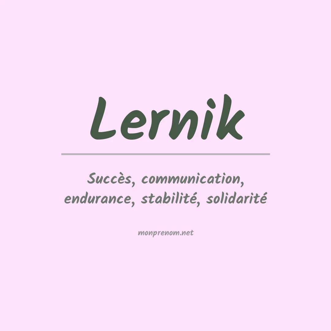 Signification du prénom Lernik
