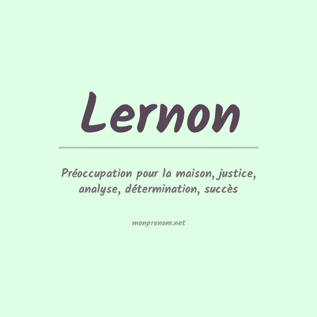 Signification du prénom Lernon