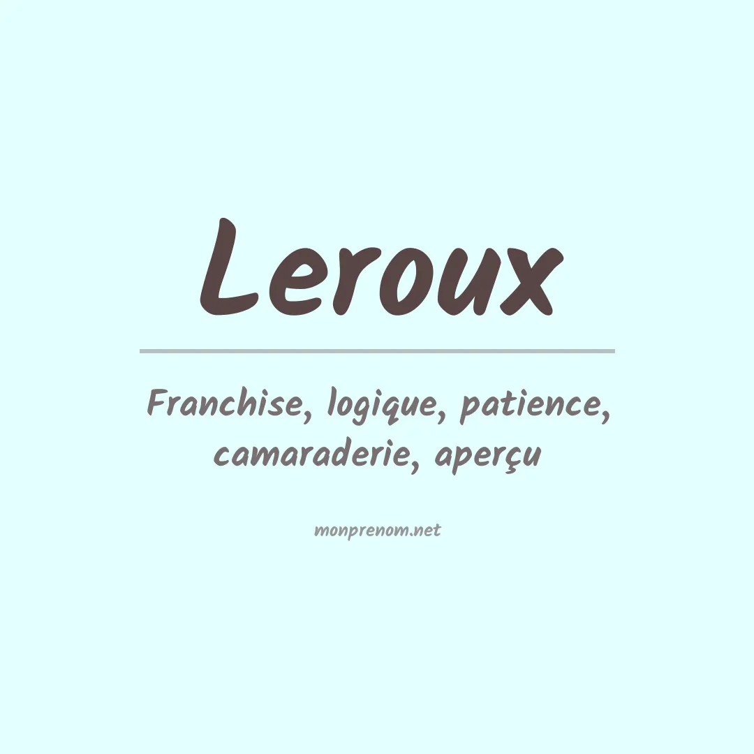Prénom Leroux