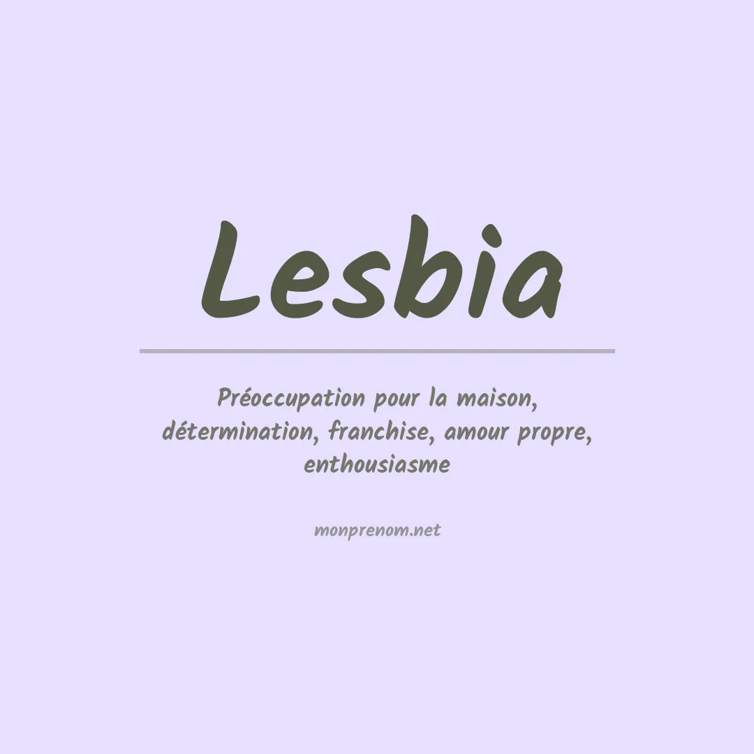 Signification du prénom Lesbia