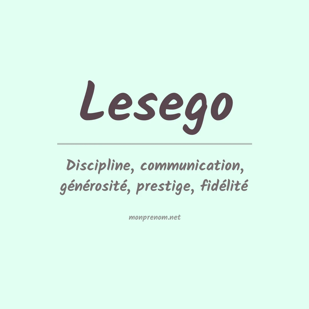 Signification du prénom Lesego