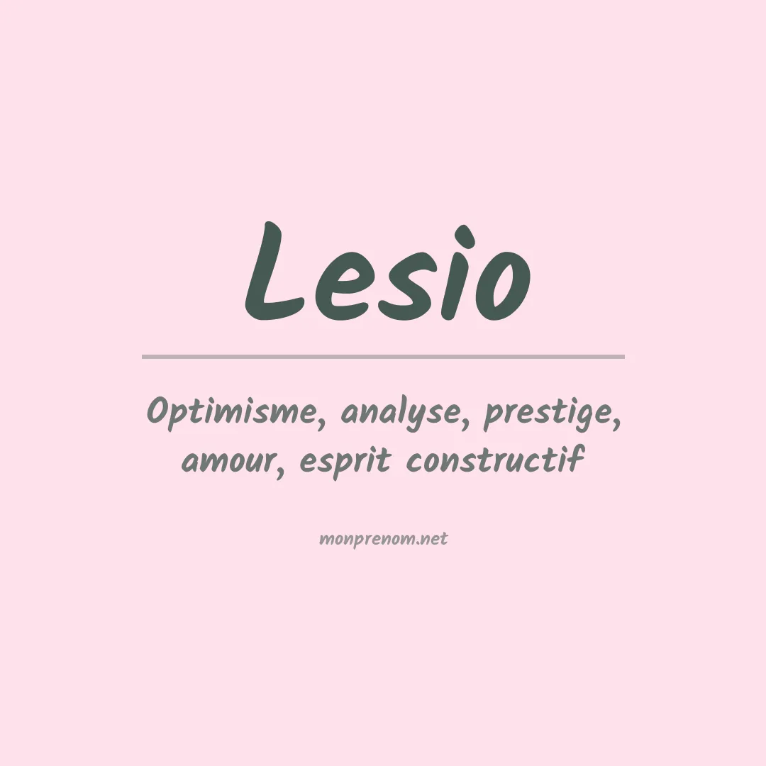 Signification du prénom Lesio