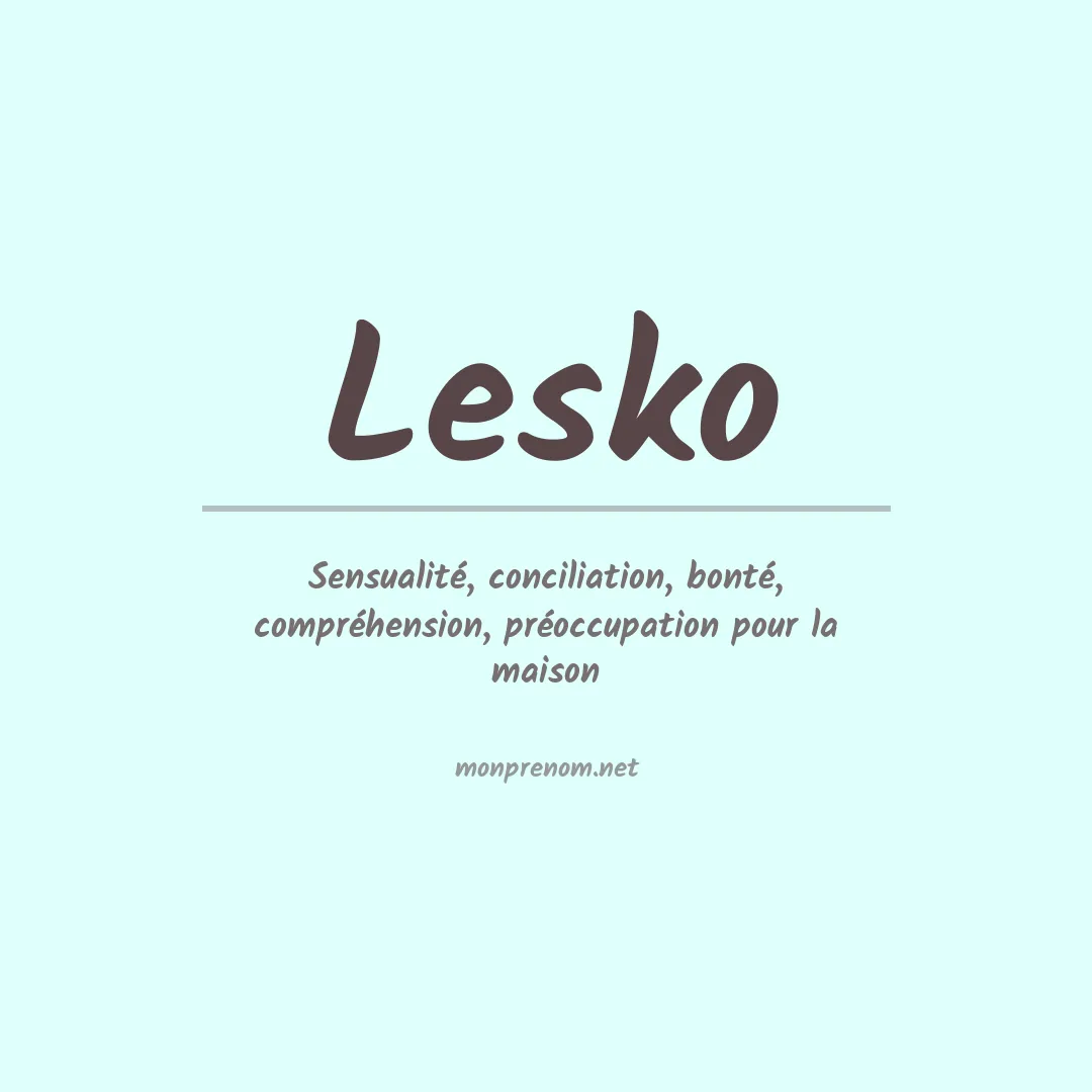 Prénom Lesko