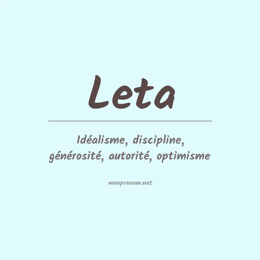 Signification du prénom Leta