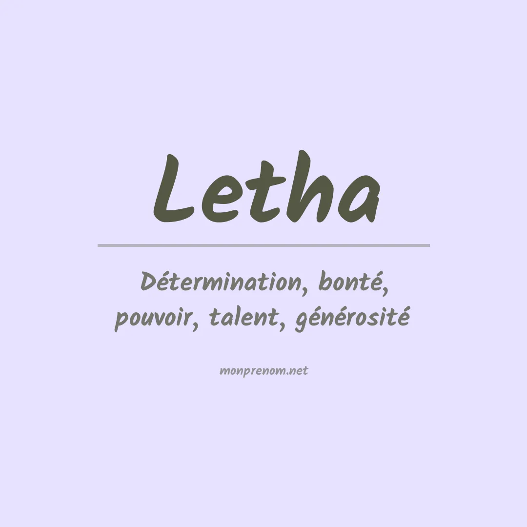 Signification du prénom Letha