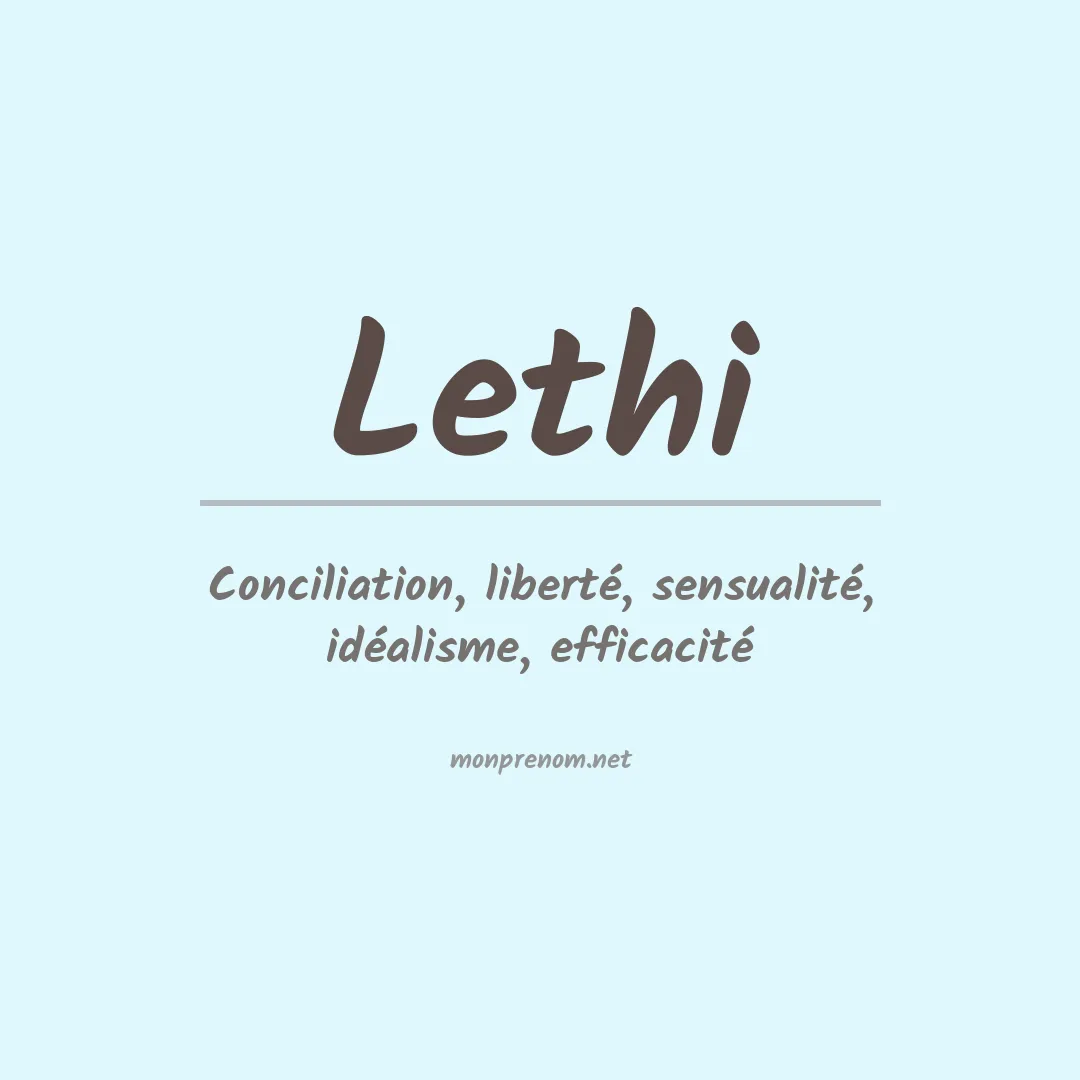 Signification du prénom Lethi