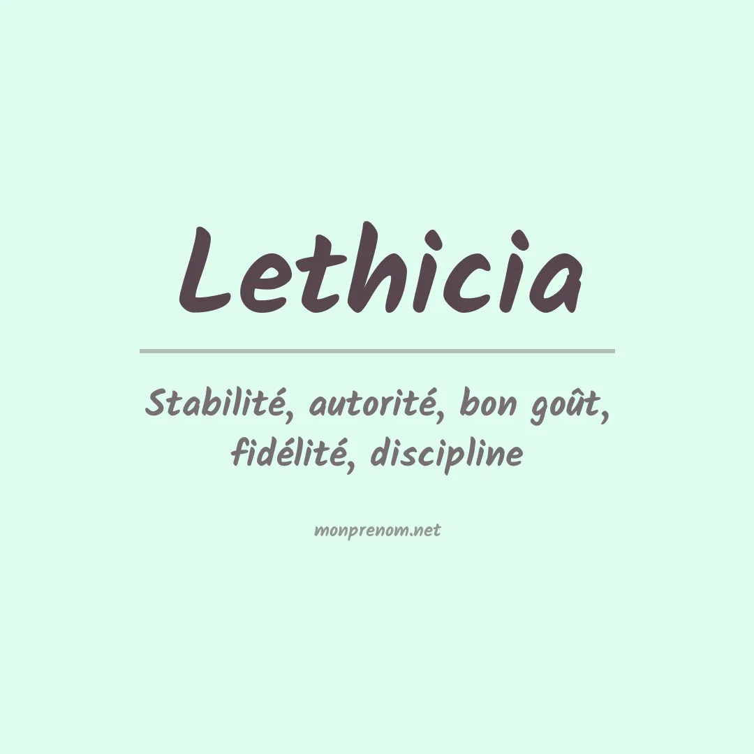 Prénom Lethicia