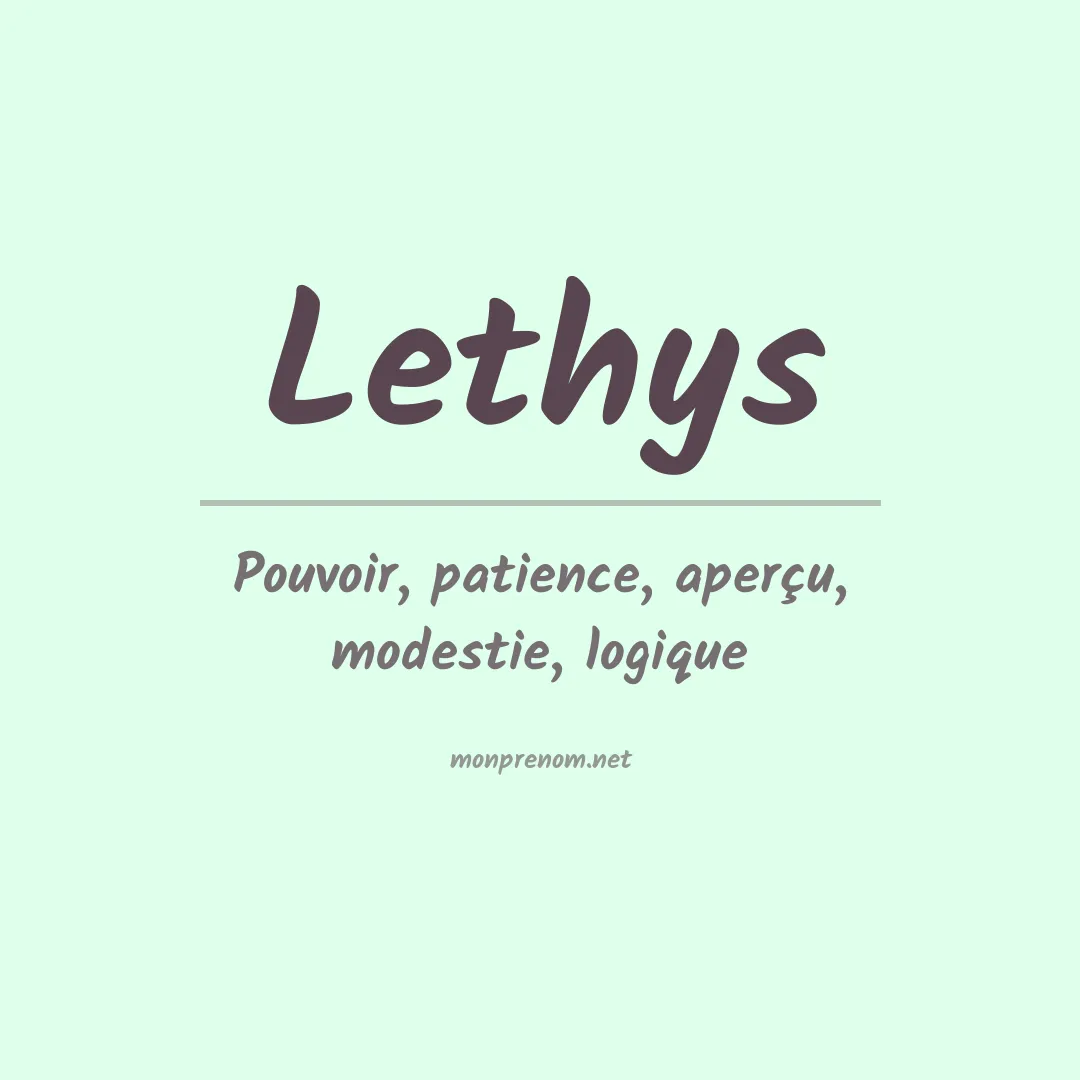 Signification du prénom Lethys