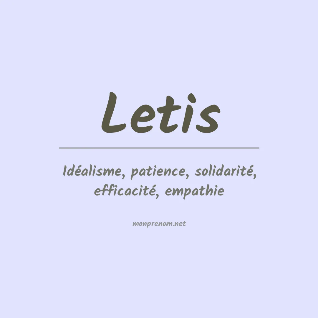Signification du prénom Letis