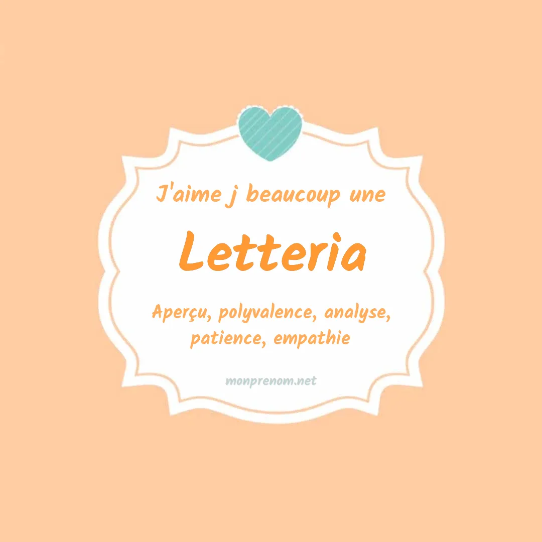 J'aime beaucoup Letteria