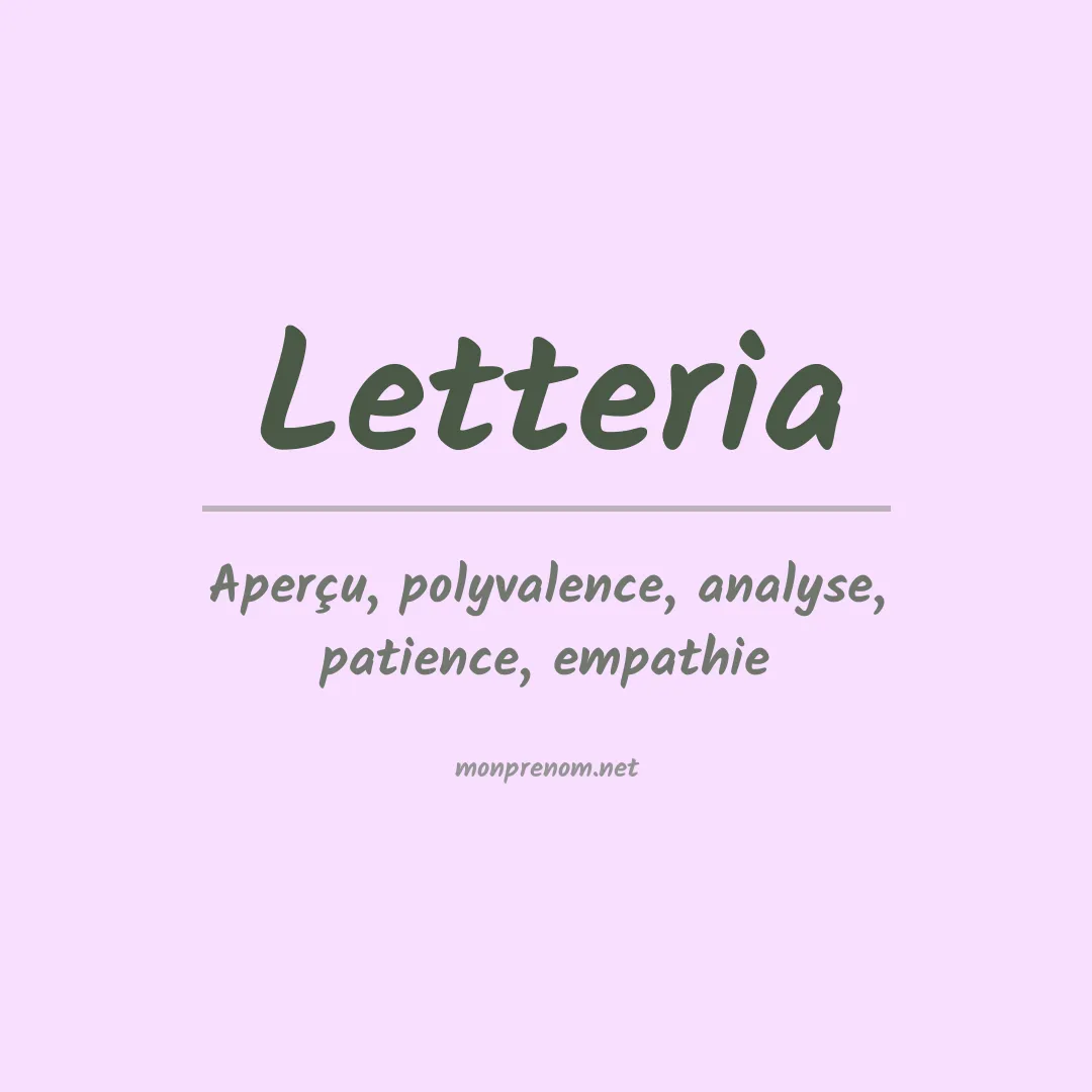 Signification du prénom Letteria