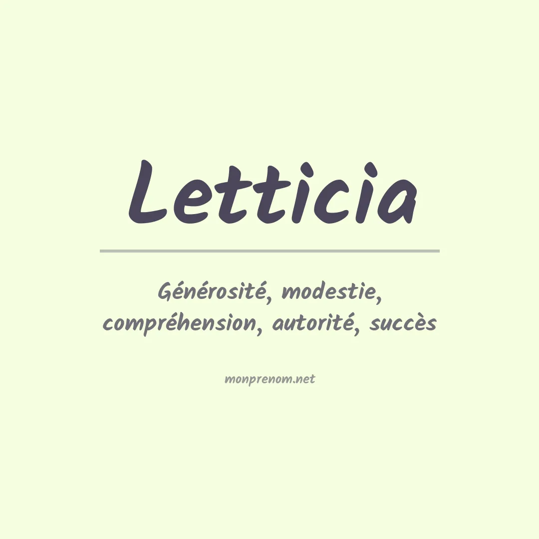 Signification du prénom Letticia