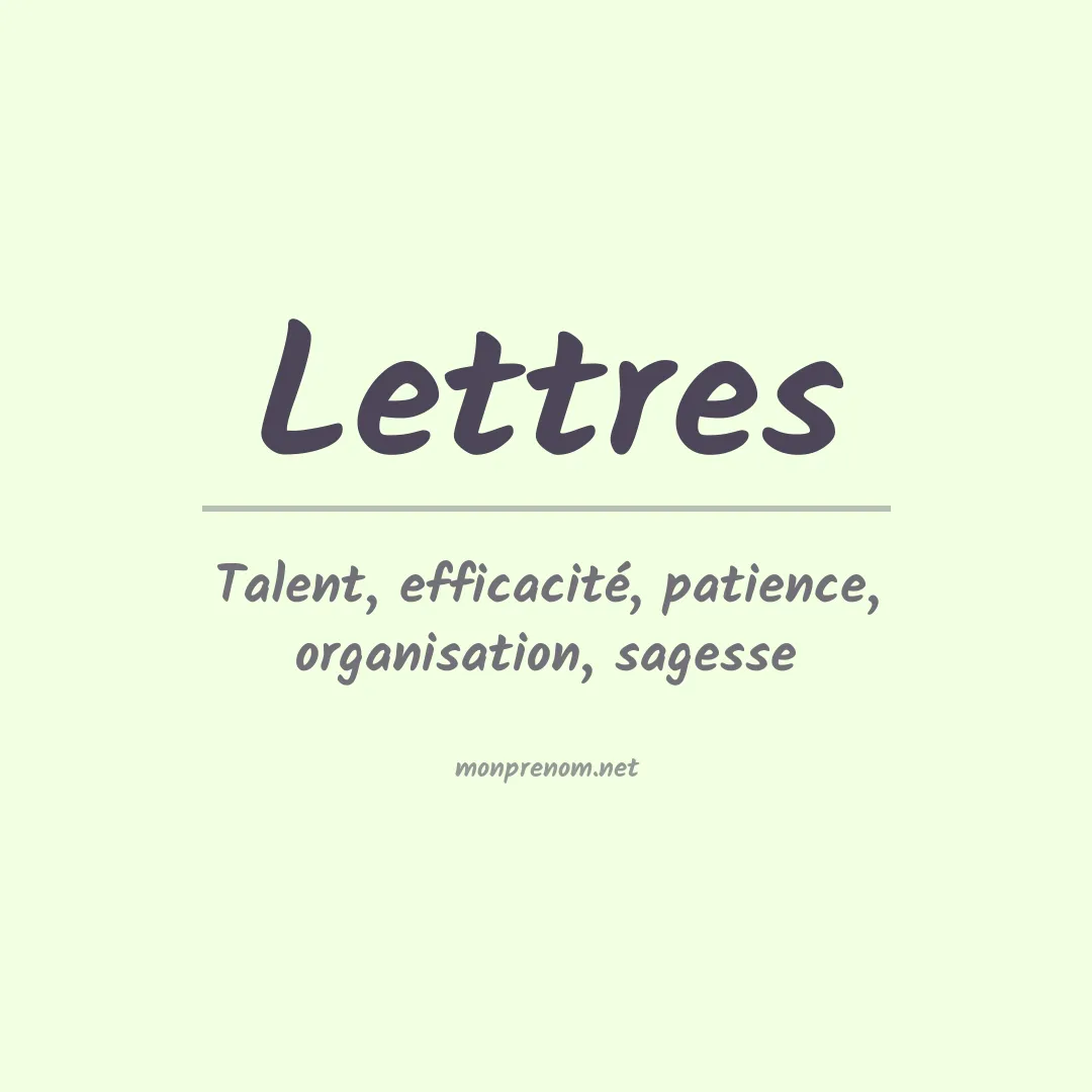 Signification du prénom Lettres