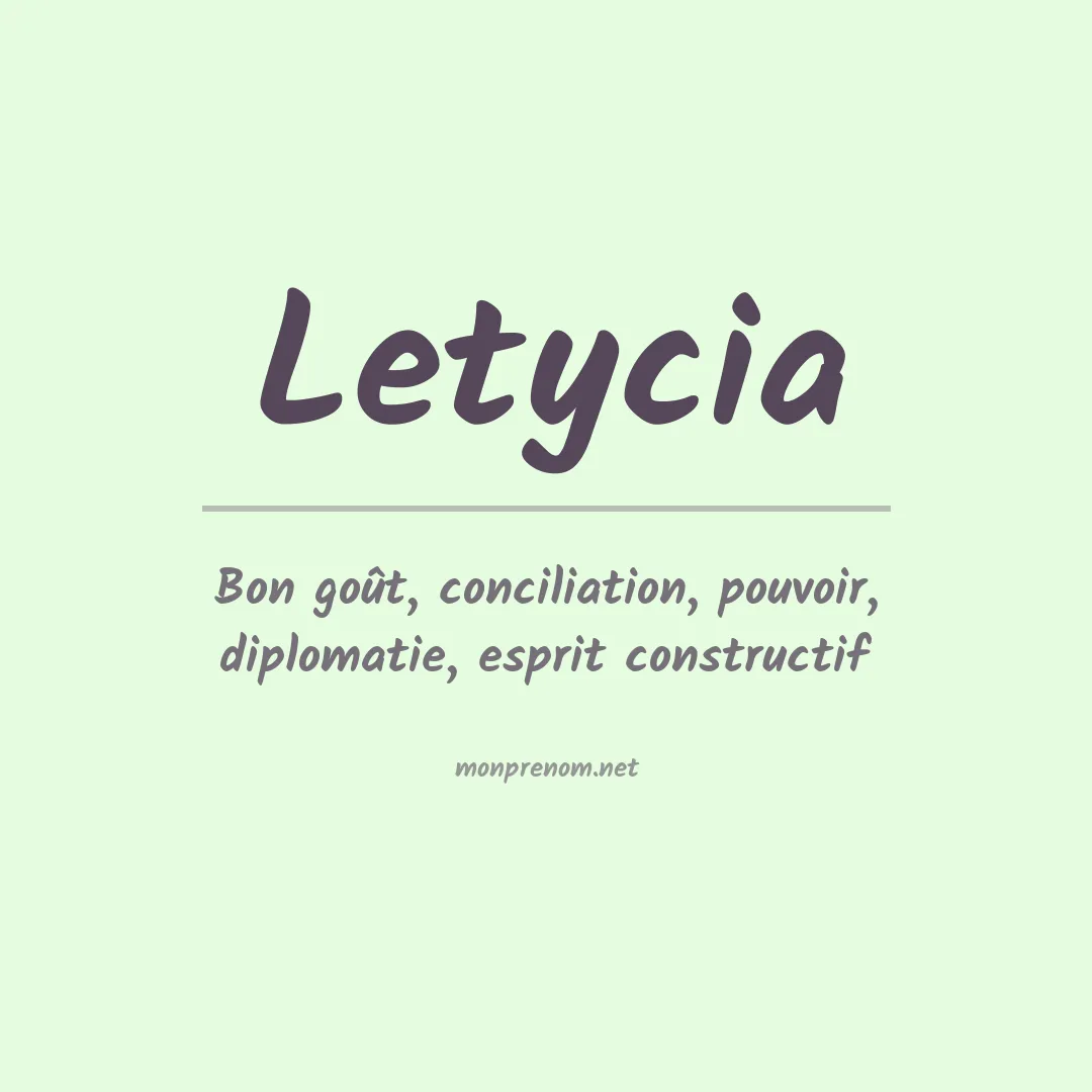 Prénom Letycia