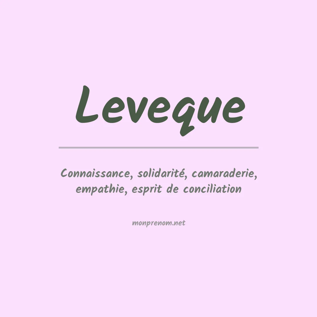 Prénom Leveque