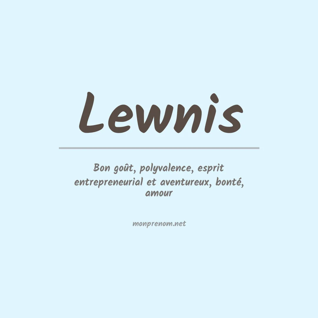 Signification du prénom Lewnis