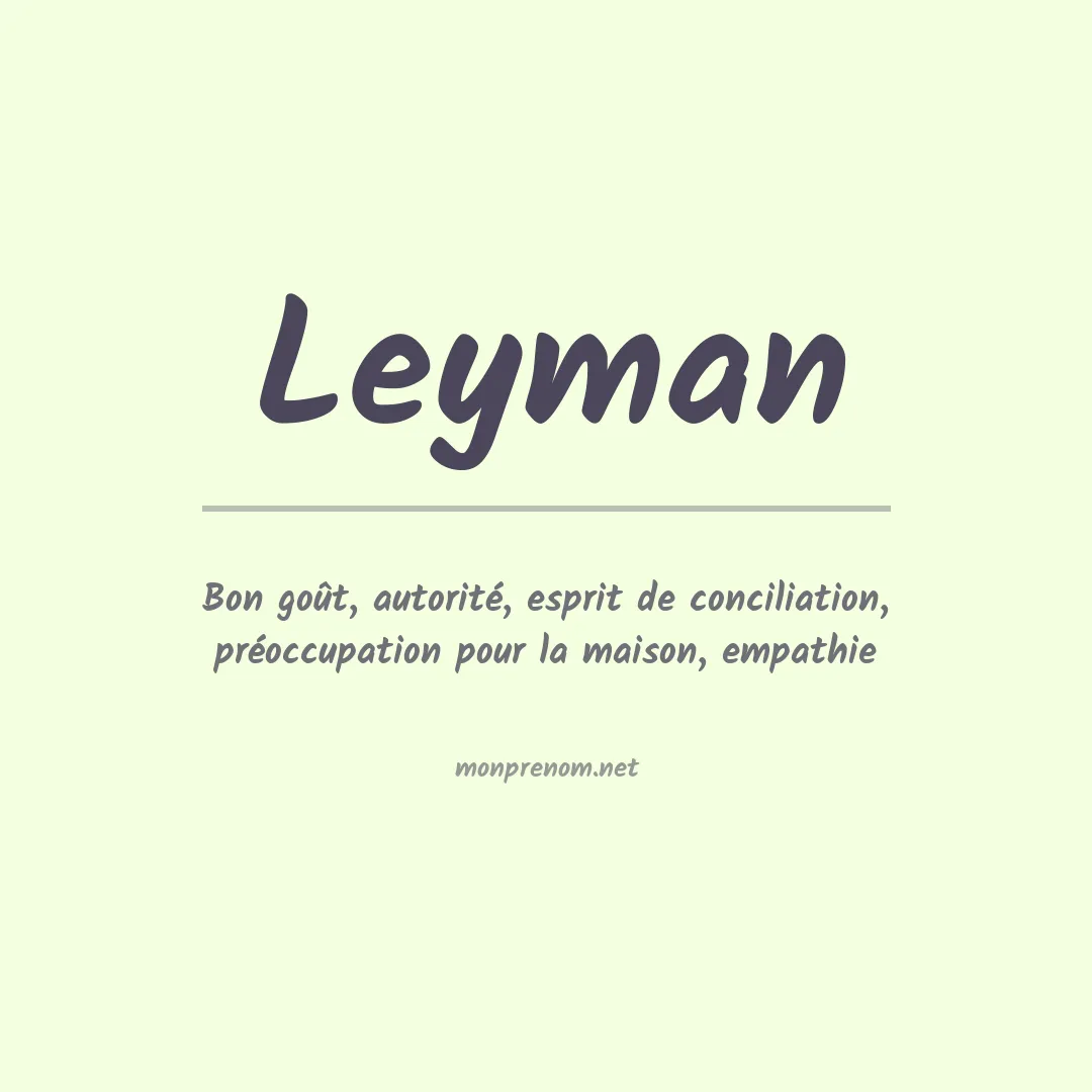 Prénom Leyman