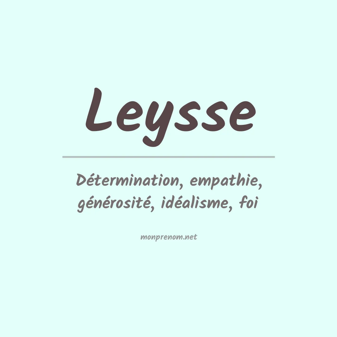 Signification du prénom Leysse
