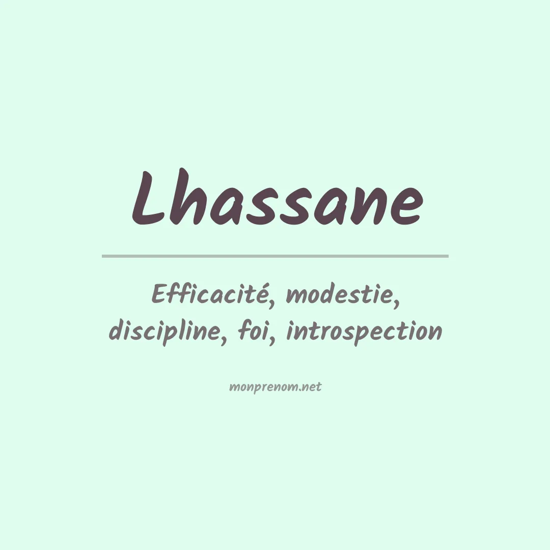 Signification du prénom Lhassane
