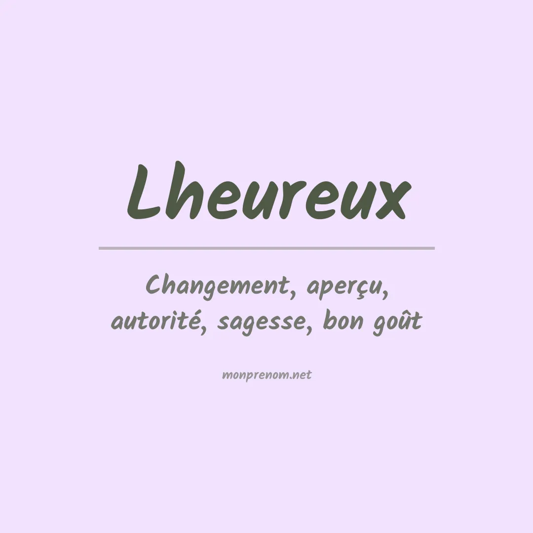 Prénom Lheureux
