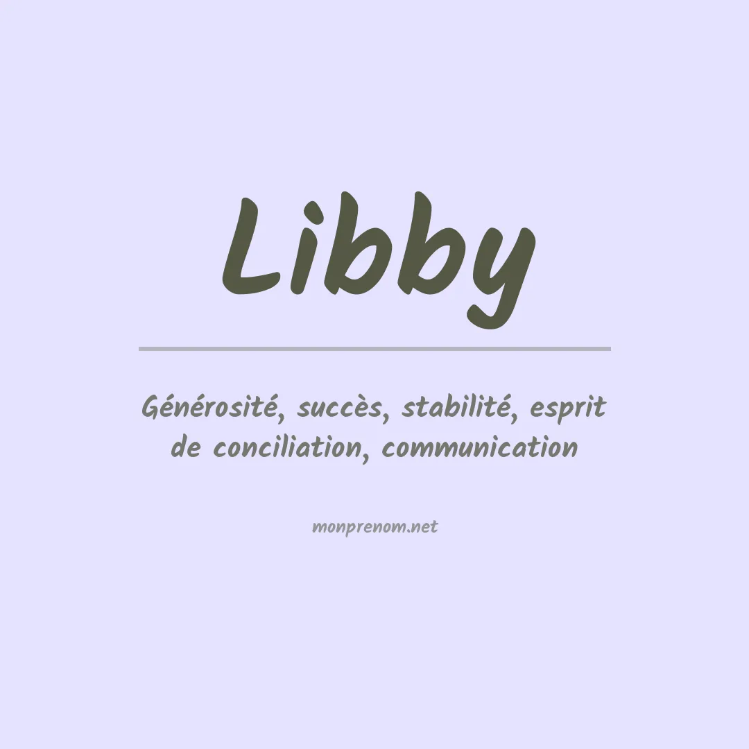 Signification du prénom Libby