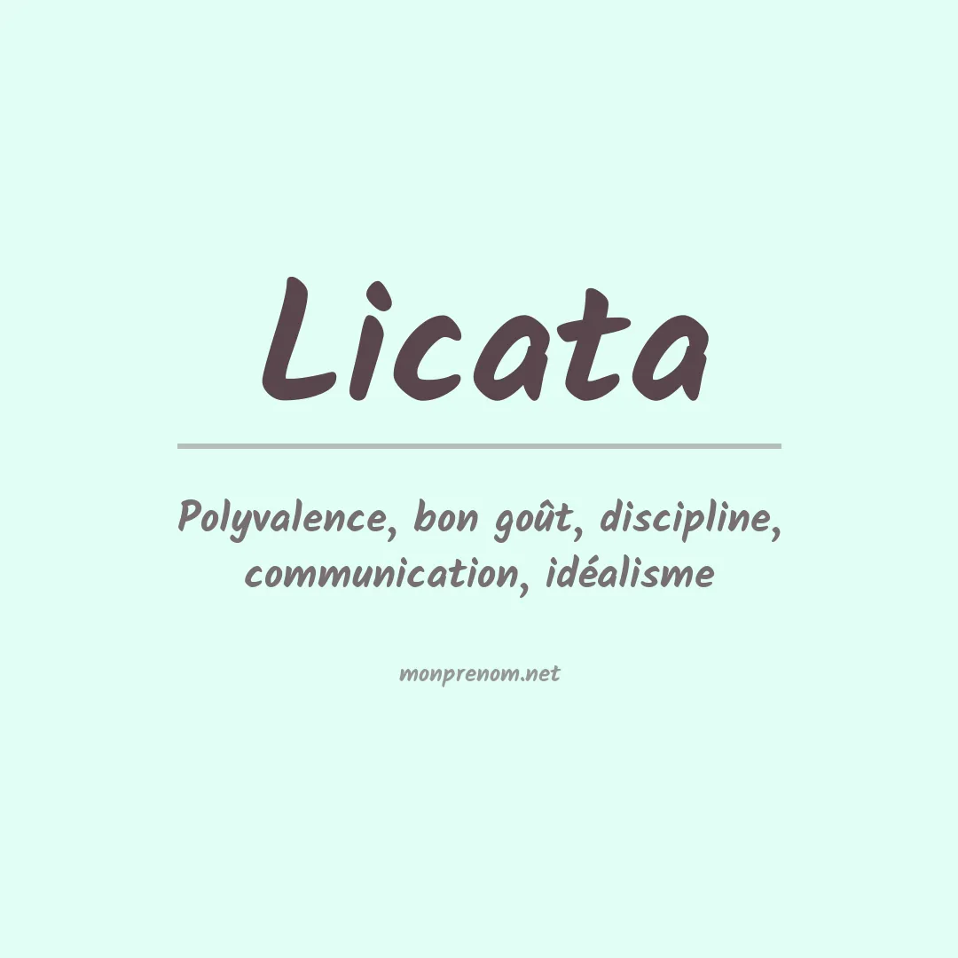 Signification du prénom Licata