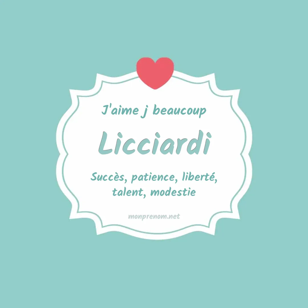 J'aime beaucoup Licciardi