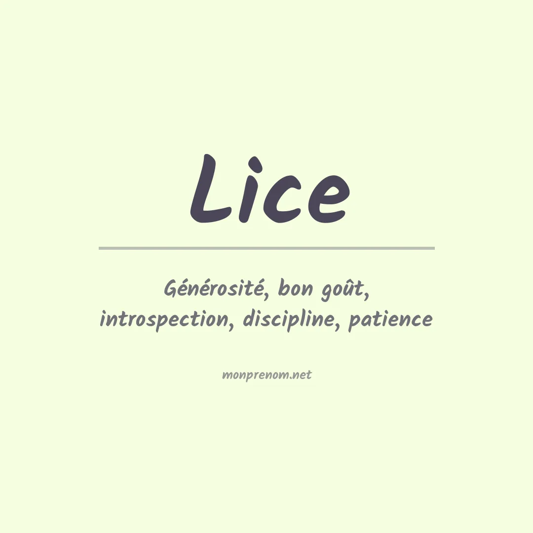 Prénom Lice