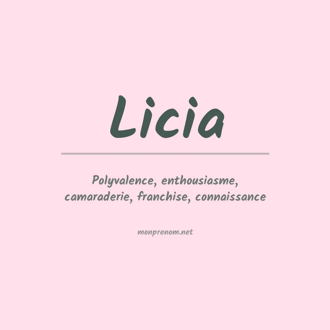 Prénom Licia