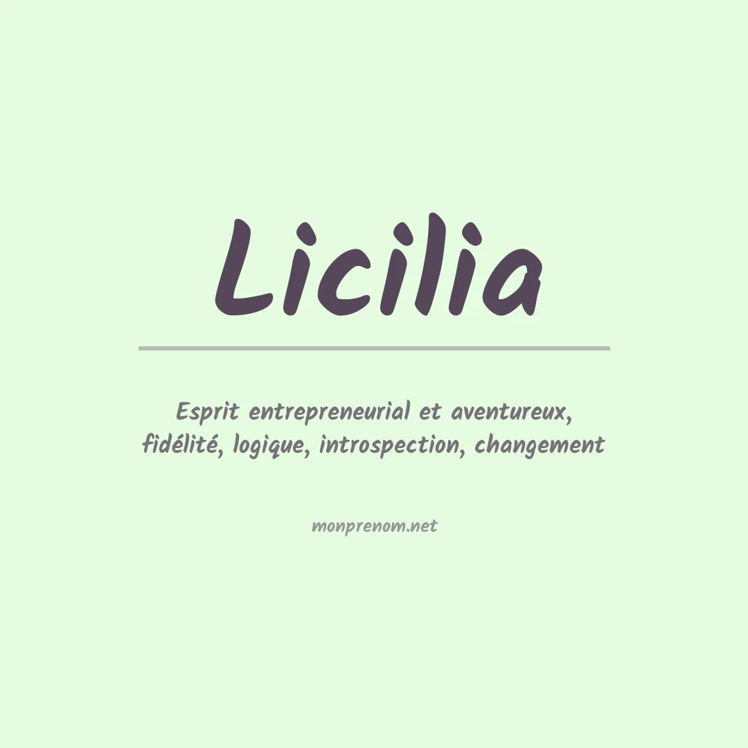 Prénom Licilia