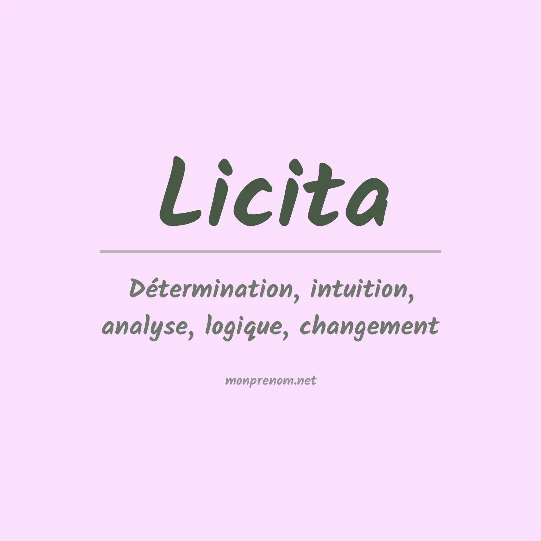 Signification du prénom Licita