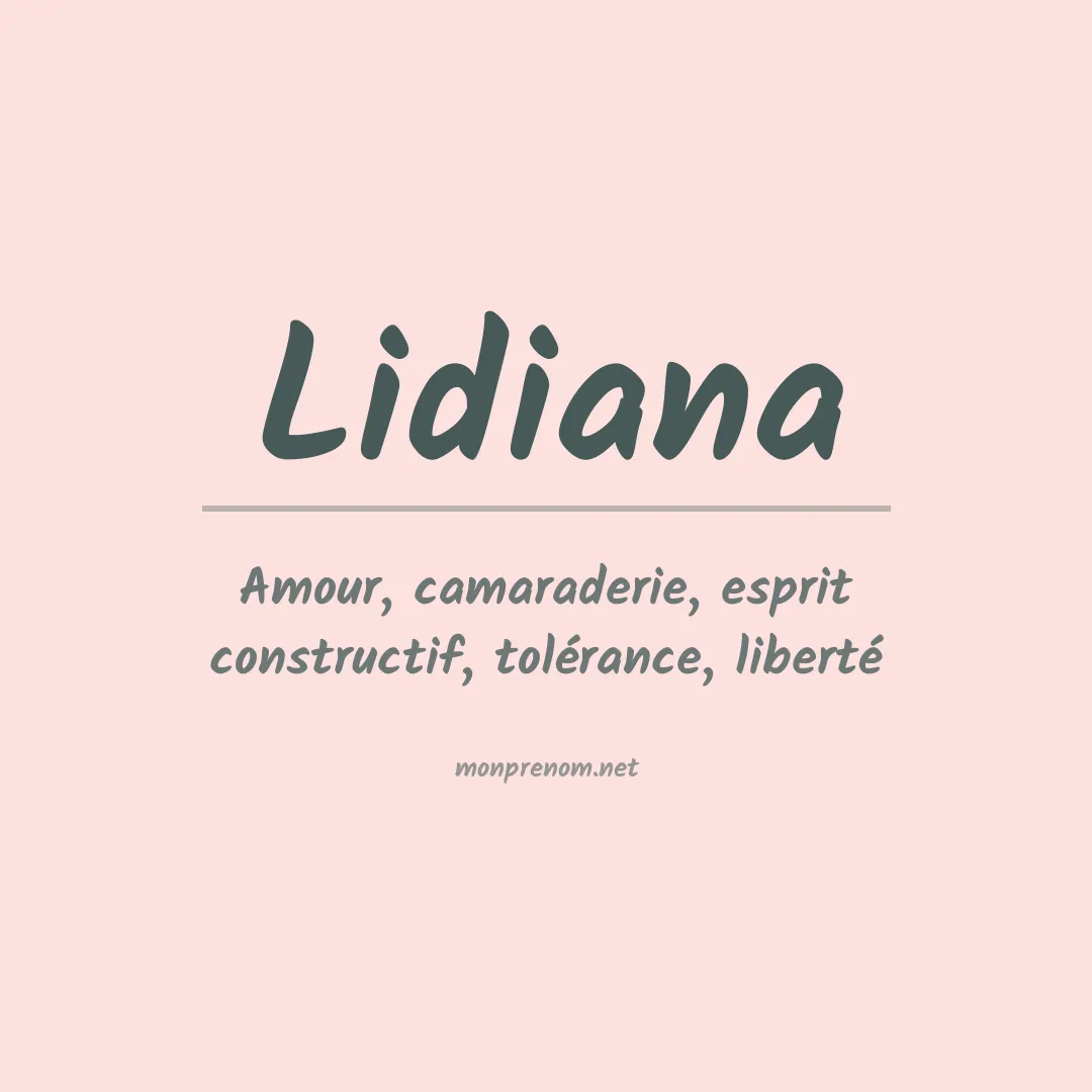 Prénom Lidiana