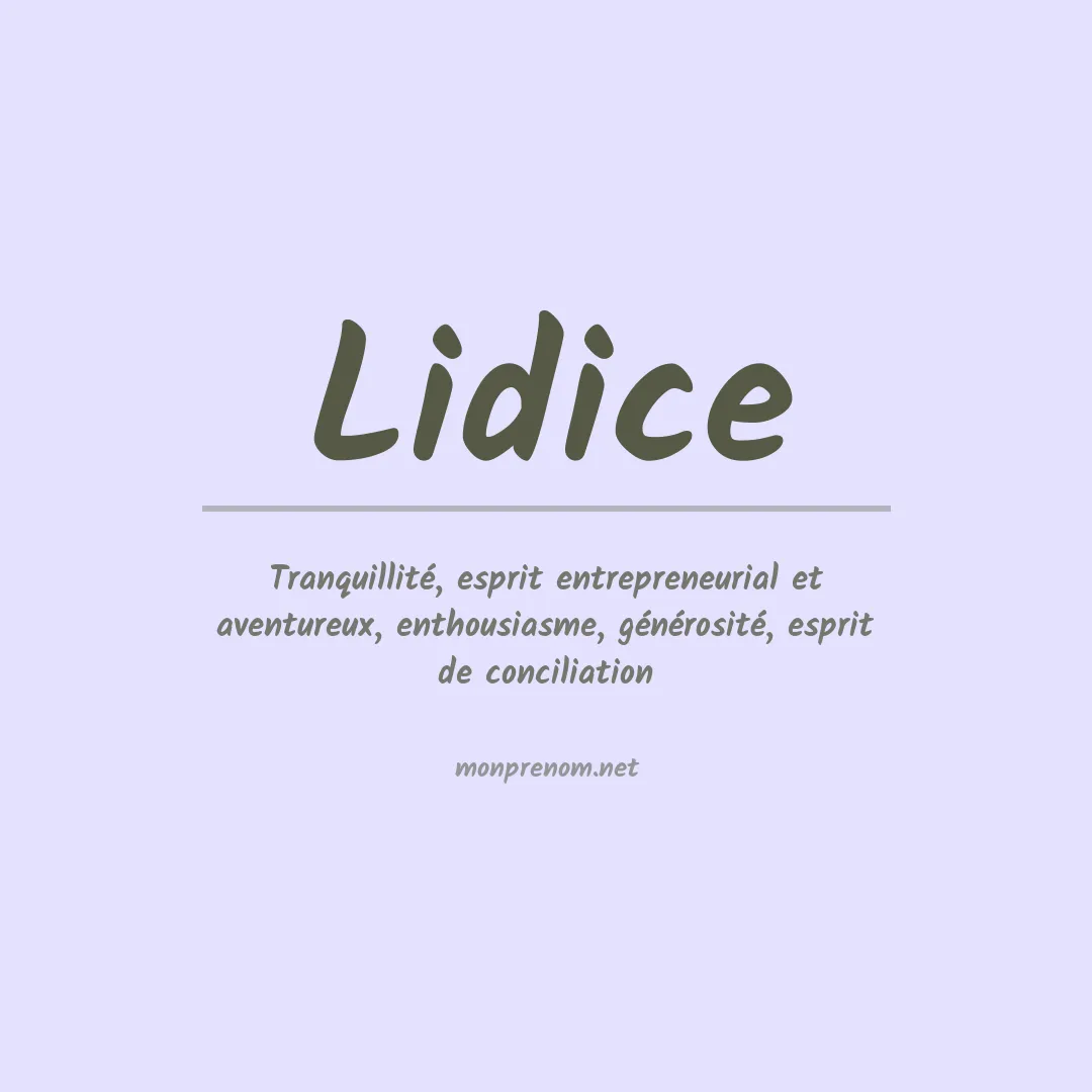 Signification du prénom Lidice
