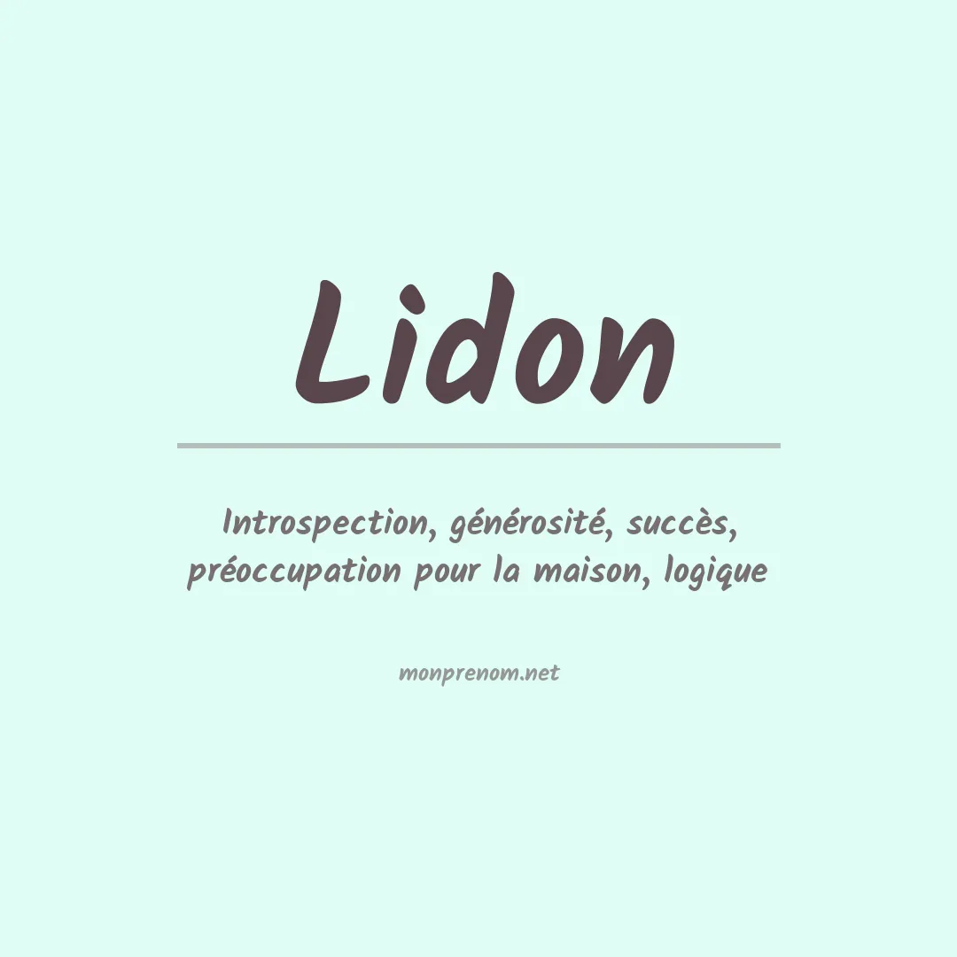 Signification du prénom Lidon