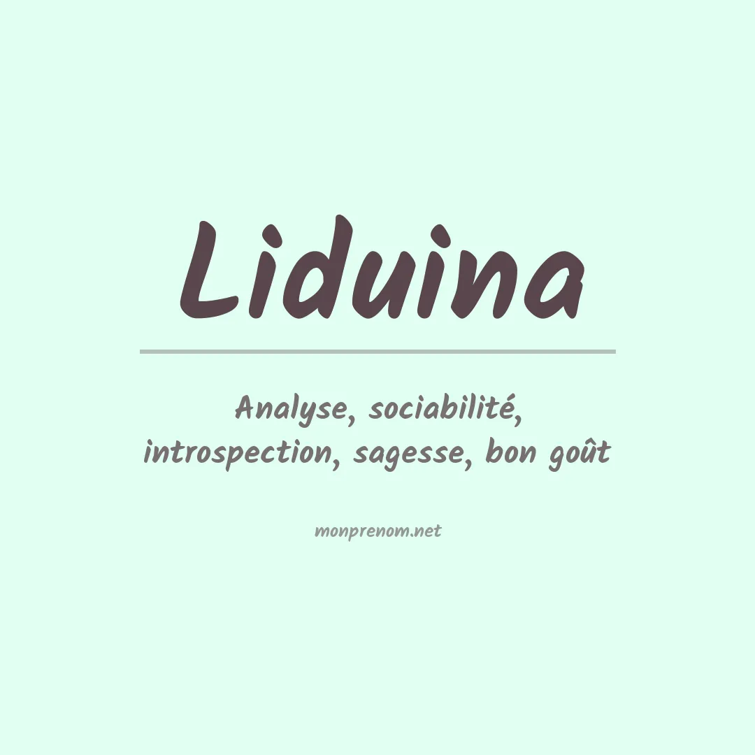 Signification du prénom Liduina
